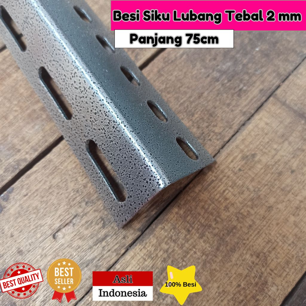 Jual BESI SIKU LUBANG 2mm Panjang 75cm | Siku Rak | Siku Bolong Kandel ...