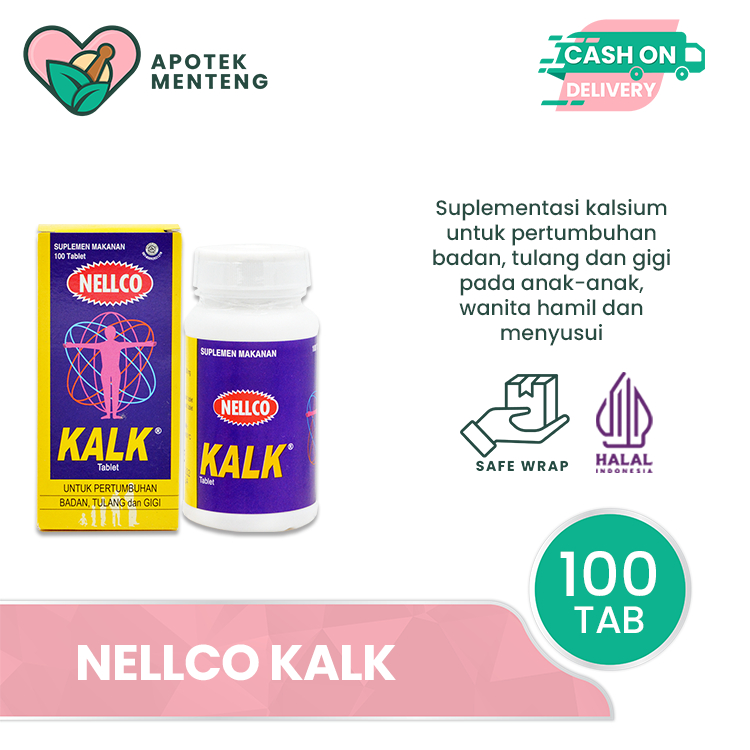 Jual Nellco Kalk 100 Tablet - Suplemen Kalsium Pertumbuhan Anak, Ibu ...