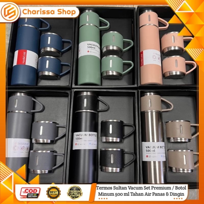 Jual Termos Sultan Vacum Set Premium / Botol Minum 500 ml Tahan Air ...