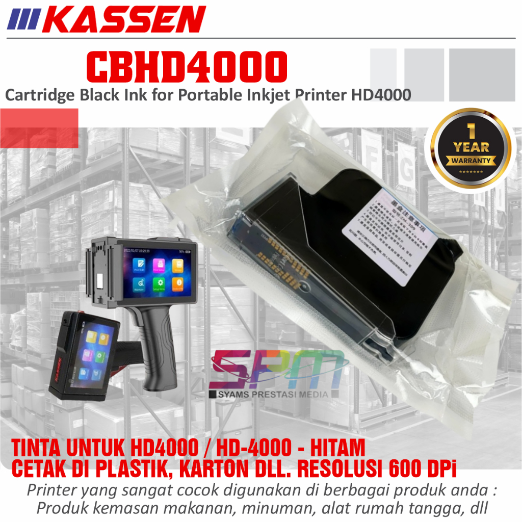 Jual Cartridge Tinta Hitam Black Printer Kassen HD4000 / HD-4000 ...