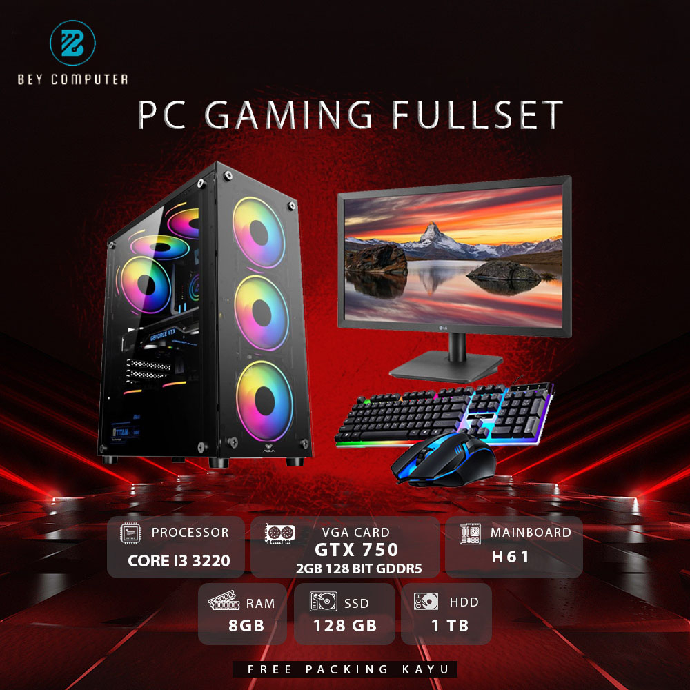 Jual PC GAMING CORE I3 3220/ VGA GTX 750/ RAM 8GB / SSD 128GB/ HDD 1TB