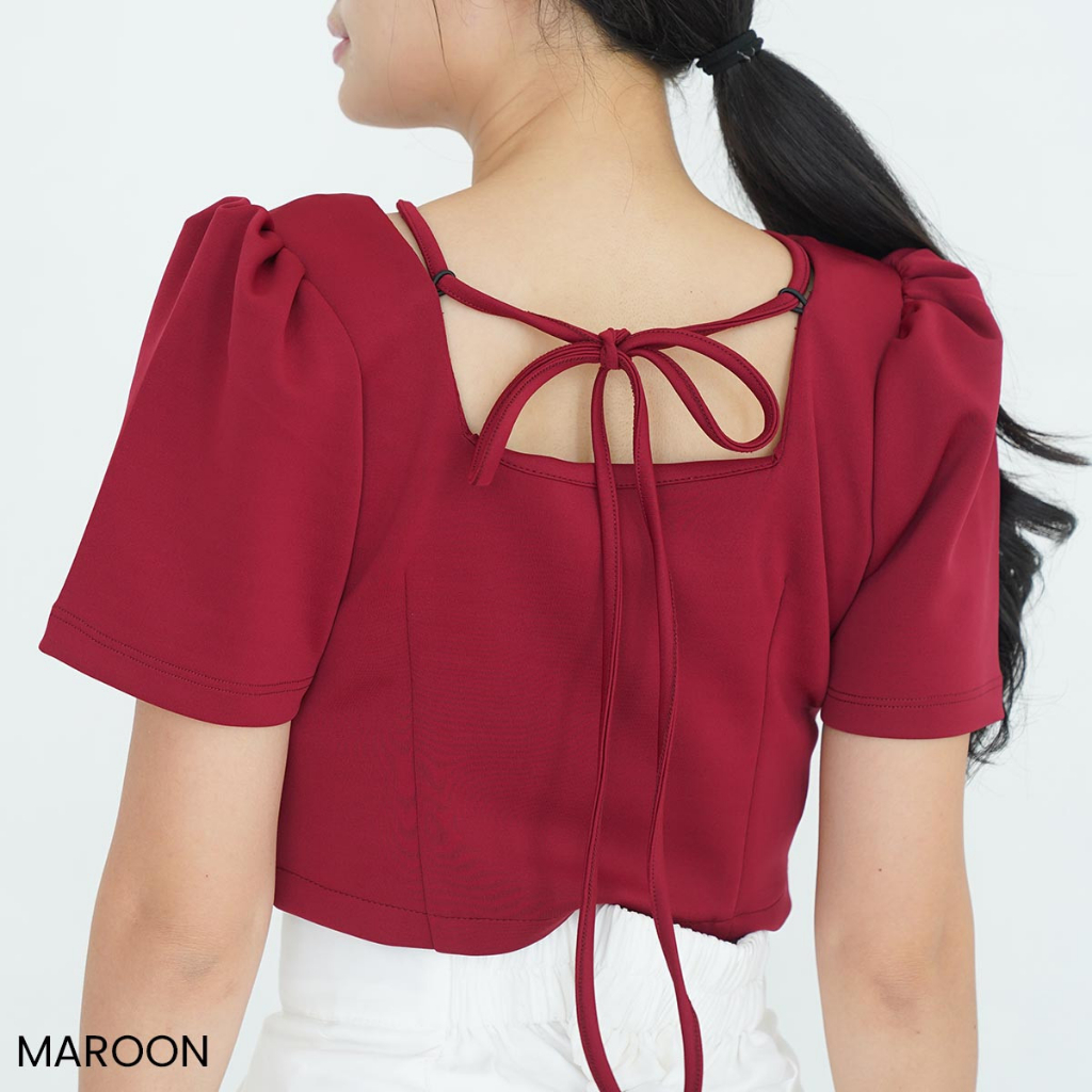 Jual Lulu Sling Crop Top Prime Scuba Lulubi Tied Square Atasan Wanita ...