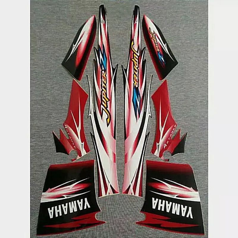 Jual Stiker Striping Motor JUPITER Z 2007 CW HITAM MERAH Sticker Lis ...