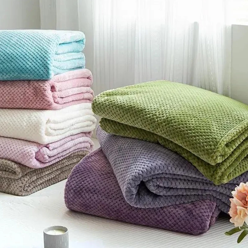 Jual Selimut Desain Rajut Halus/ Selimut Polos Ukuran 150cmx200cm