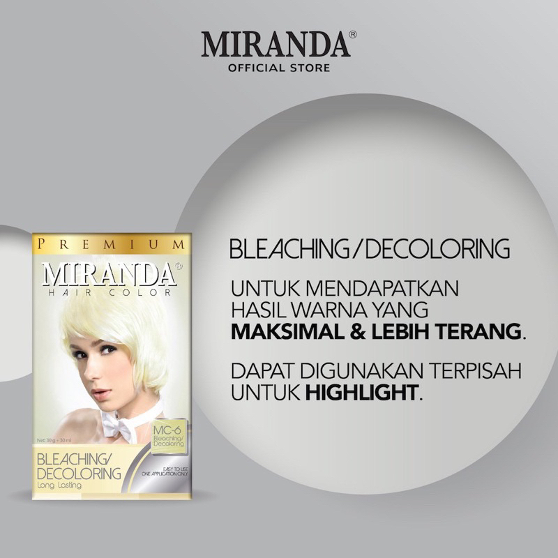 Jual Miranda Mc6 Bleaching / Decoloring 30g + 30ml Shopee Indonesia