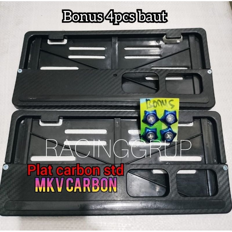 Jual Pcs Bingkai Tempat Plat Nomor Motor Karbon Plus Mur Dan Baut Shopee Indonesia