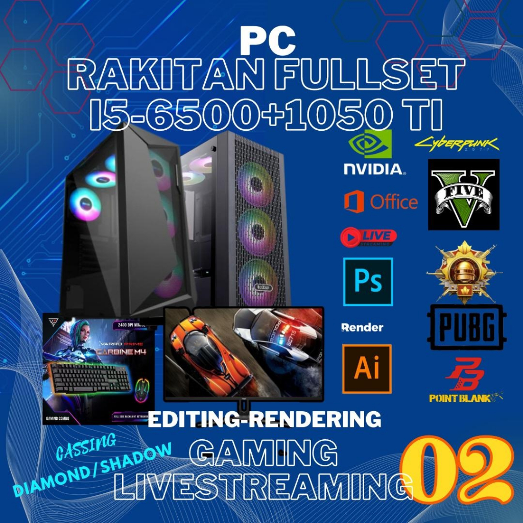 Jual CPU RAKITAN PC ONLY-GAMING-EDITING-LIVESTREAMING-RENDERING GEN 6 ...