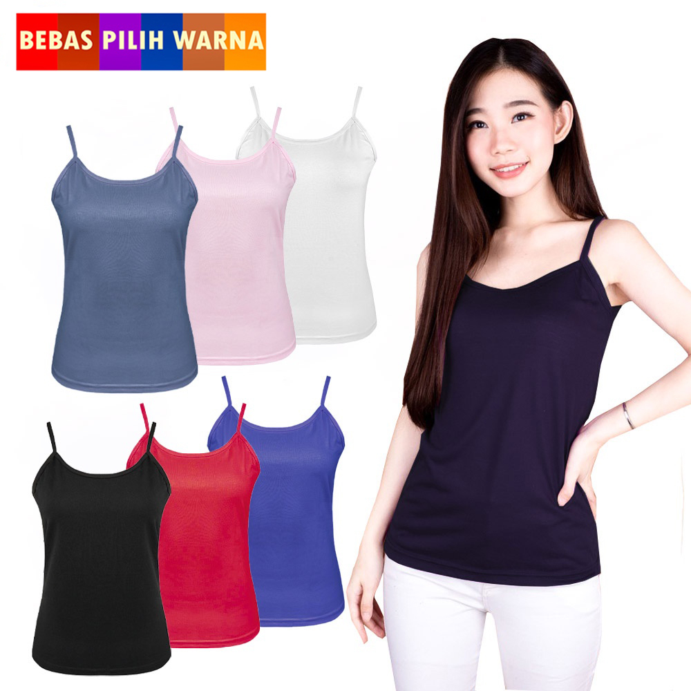 Jual Tangtop Tali Kecil Wanita Premium | Singlet Wanita Katun Lembut ...