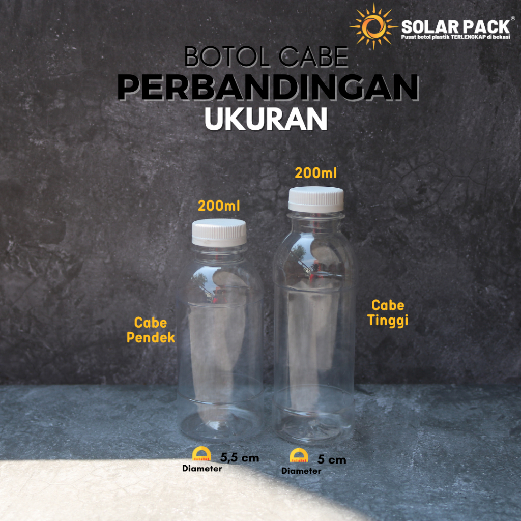 Jual Botol plastik PET 200ml cabe minuman jus susu kopi tutup SN warna ...