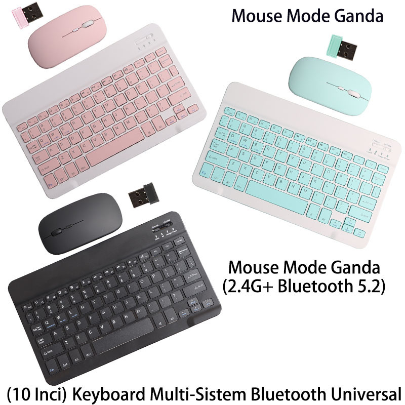 Jual Mouse Bluetooth Mode Ganda, Keyboard Bluetooth 10 Inci Dengan Efek ...