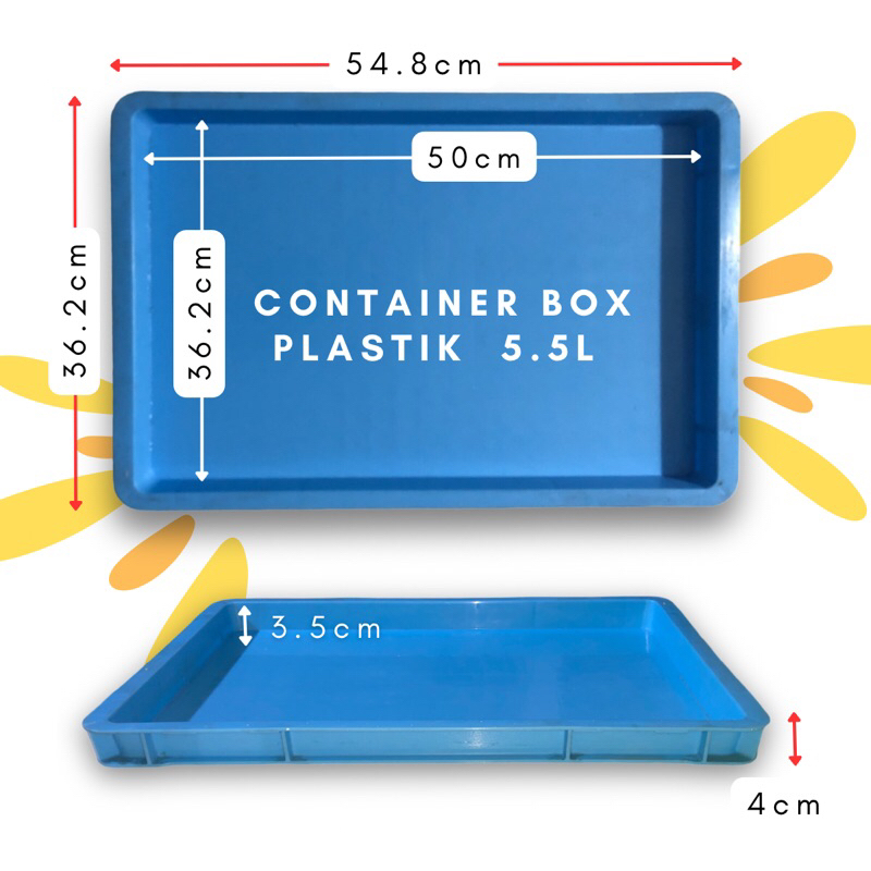 Jual Box Container Plastik 5.5L Tebal Kokoh Kuat Industrial Bisa ...