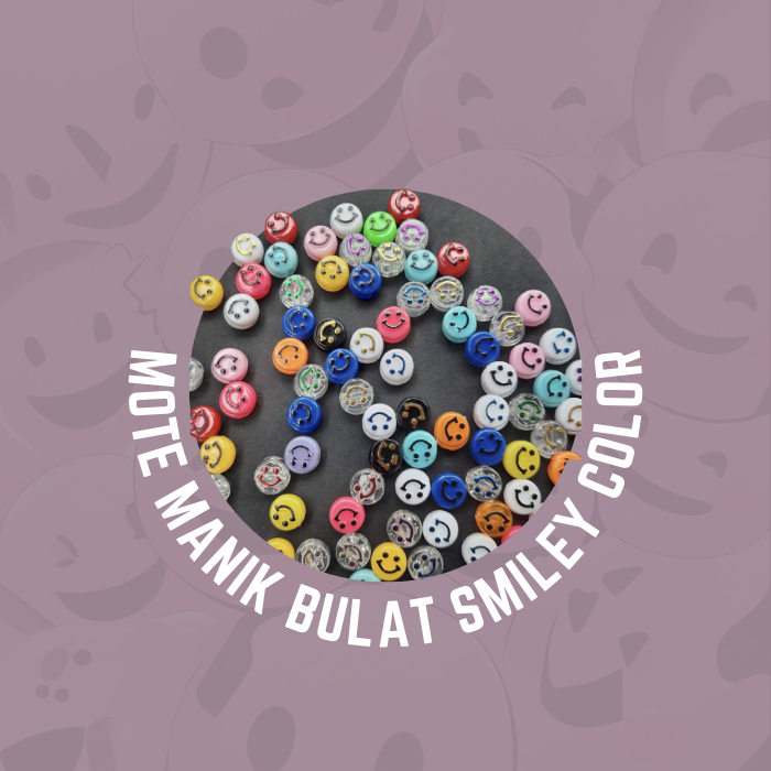 Jual 5gr Mote manik bulat smiley color | Shopee Indonesia