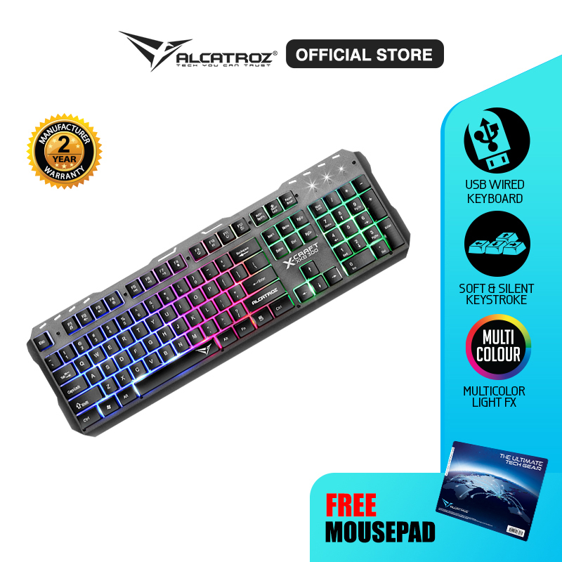 Jual Keyboard Gaming Soft Silent Alcatroz XCraft XKB100 Spill Proof