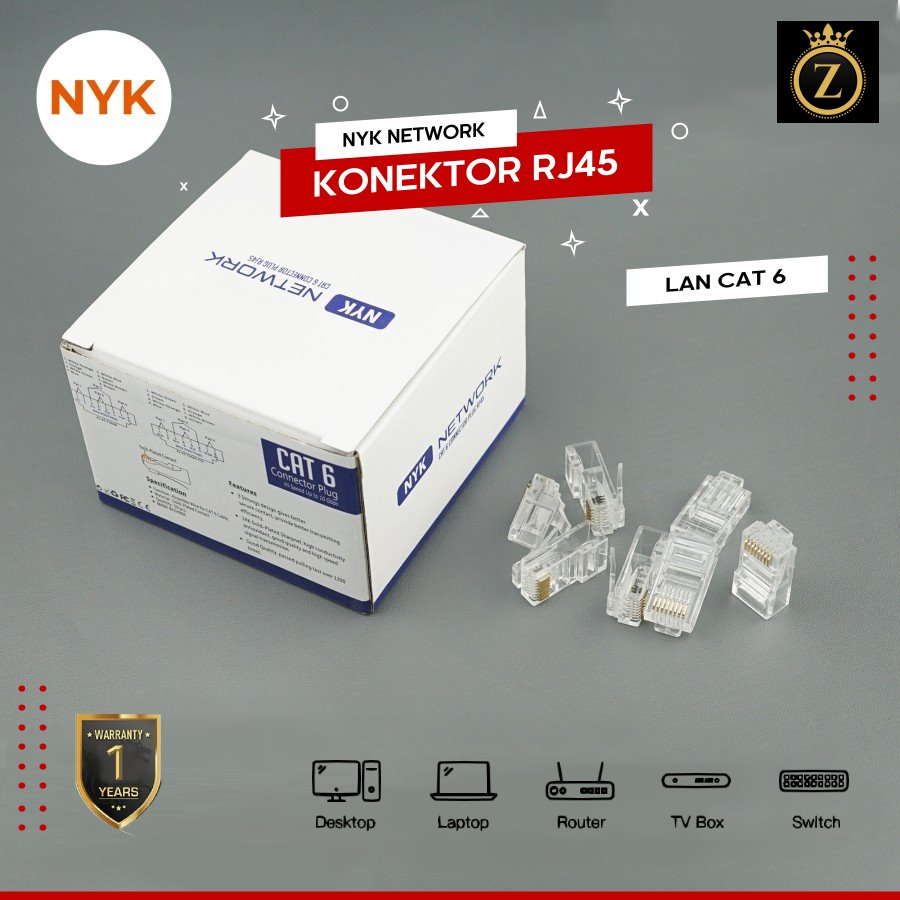 Jual NYK Connector UTP RJ45 CAT6 | Shopee Indonesia