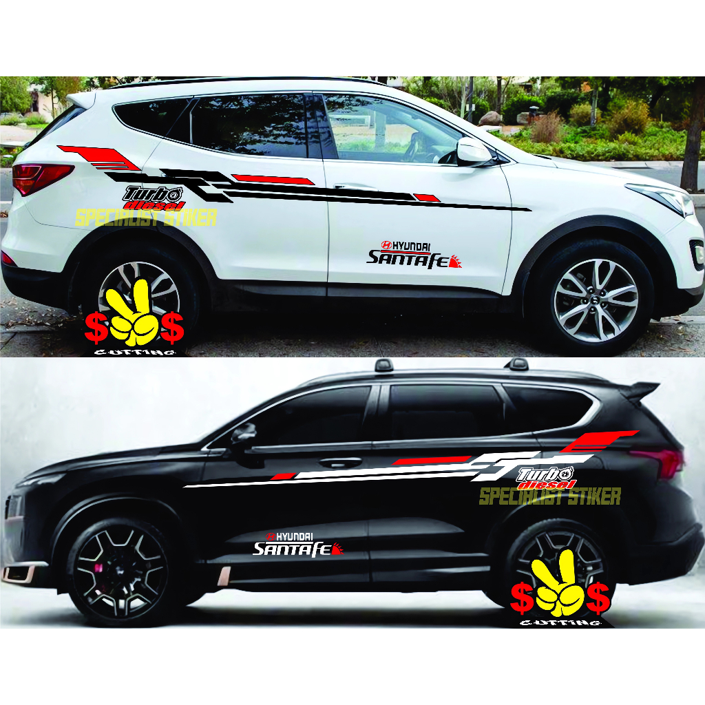 Jual Stiker Mobil Hyundai Santa Fe Cutting Sticker Body Mobil Hyundai Santa Fe Diesel Shopee