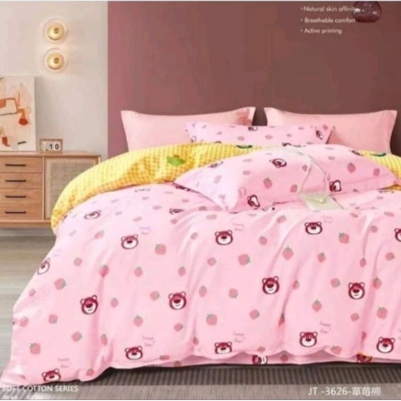 jual-bedcover-lotso-bear-strawberry-katun-jepang-asli-import-shopee