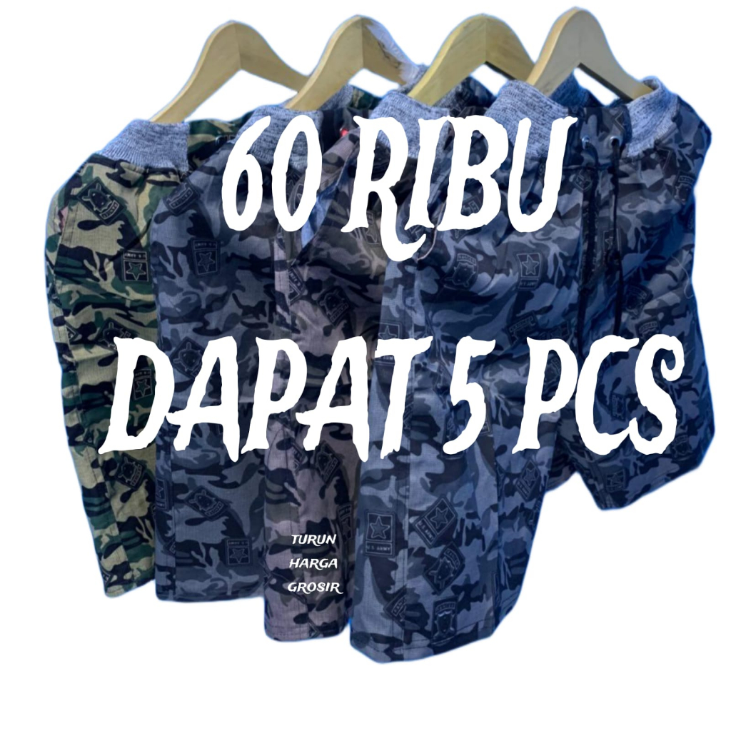 Jual TURUN HARGA!! CELANA PENDEK DISTRO ARMY 60 RB DAPAT 5 PCS/ CELANA ...