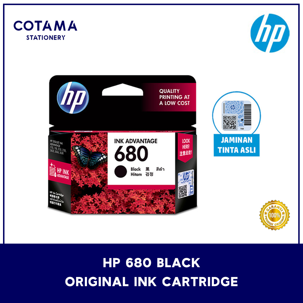 Jual Tinta Printer HP 680 Black Original Ink Cartridge ( F6V27AA ...