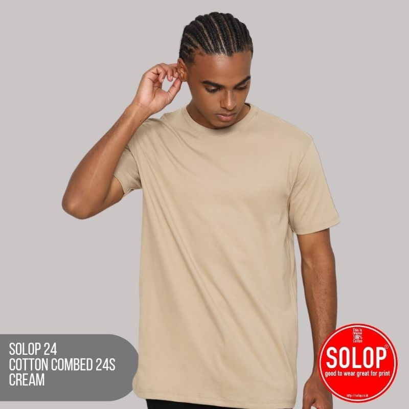 Jual SOLOP PREMIUM COTTON COMBED 24S CREAM | Shopee Indonesia