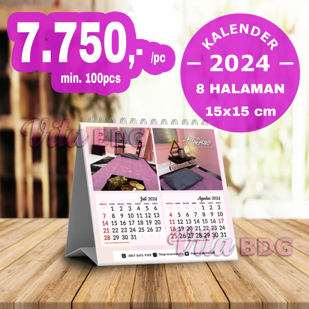 Jual Kalender Meja 2024 Custom - Free Tambah Foto / Desain - Kalender ...