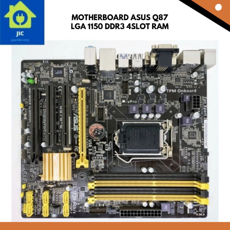 Jual MOTHERBOARD ASUS Q87 LGA 1150 DDR3 4SLOT RAM Shopee Indonesia