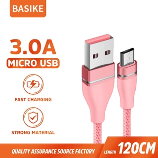 BASIKE Kabel Data Android Micro USB Charger Fast Charging 3A for Samsung Xiaomi Vivo Oppo Tahan Lama