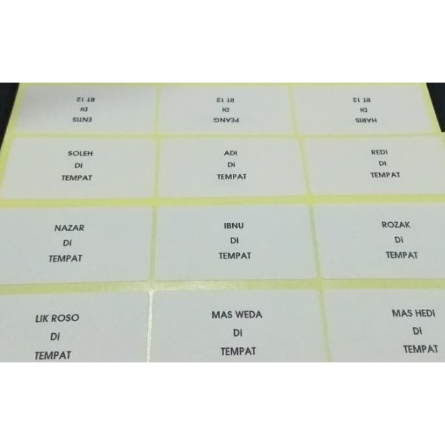 Jual Cetak stiker label nama undangan/print label undangan 103 | Shopee ...