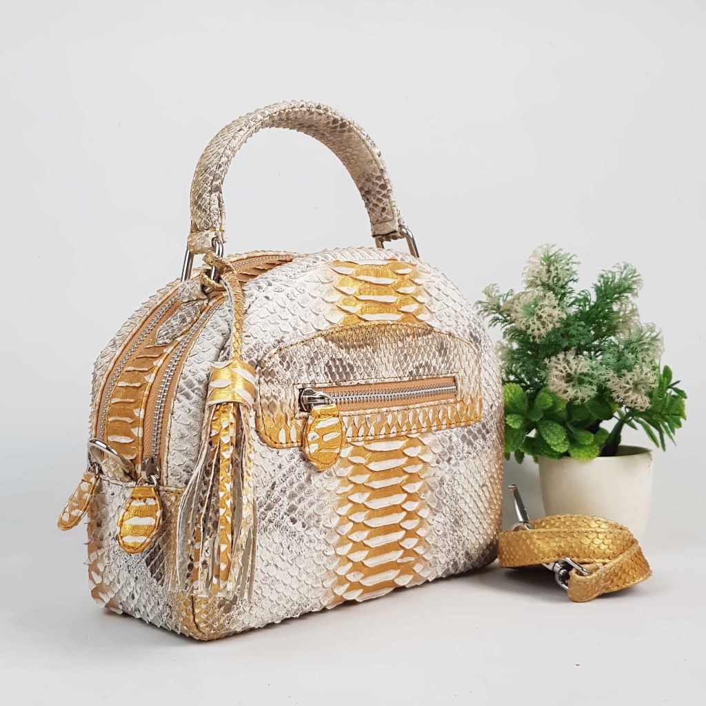 Jual Tas Kulit Ular Asli Athena Oval Size 21, 23, & 25 Handmade Asli
