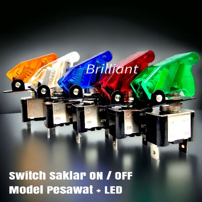 Jual Saklar Switch On Off model Pesawat Pilot - Bisa 12v / 24v - Harga ...