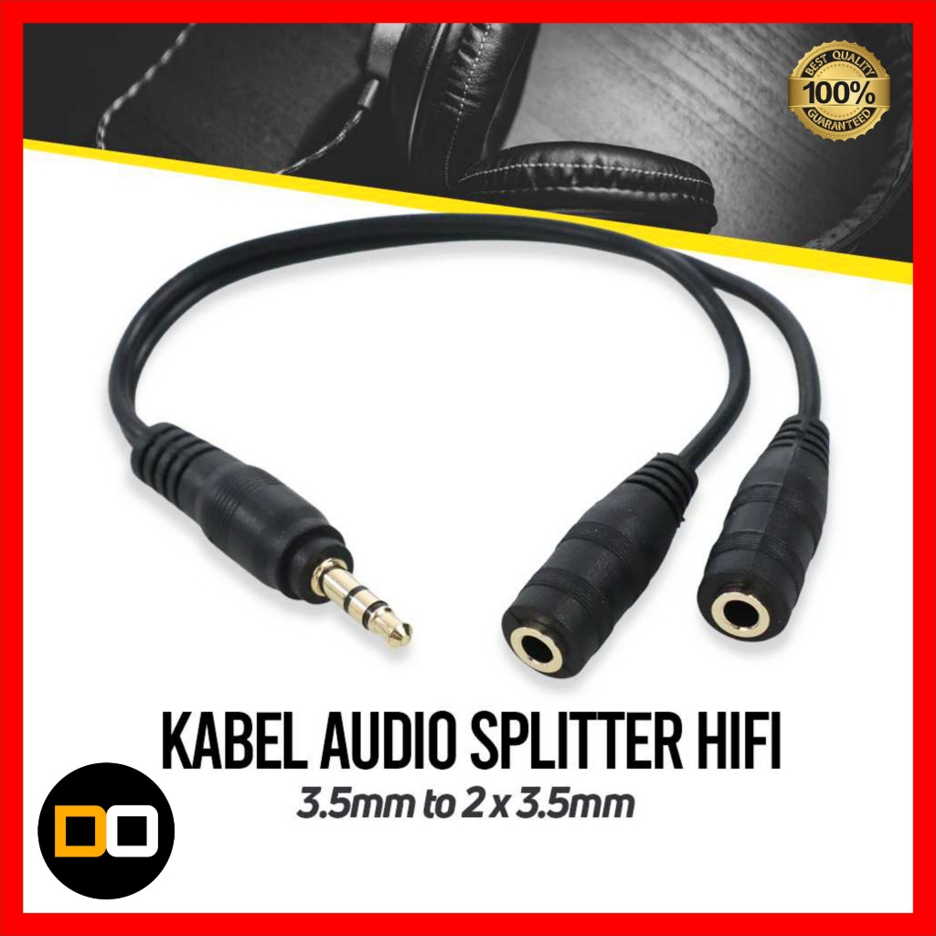 Jual Splitter Audio 3.5 mm AUX HiFi Cabang Dual Headset Spliter ...