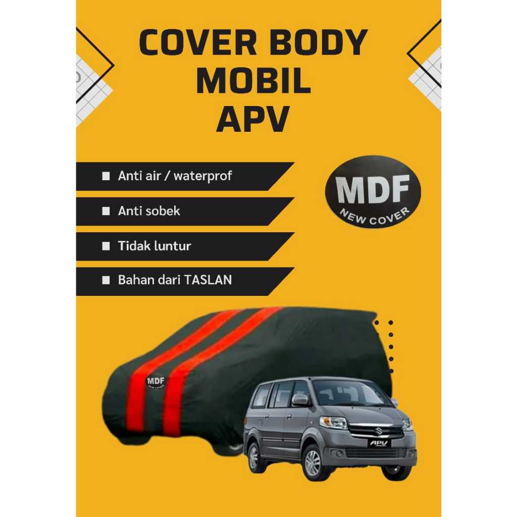 cover mobil apv outdoor/indoor bahan taslan anti uv & free 4 pengait ke velk mobil