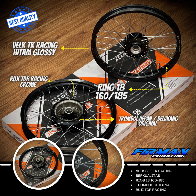 Jual VELK SET VELG SET TK RACING RX KING RXS DEPAN BELAKANG 18x160 ...