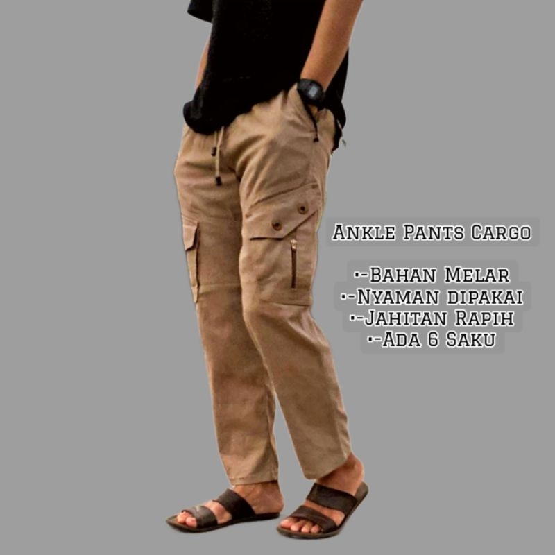 Jual Ankle Pants Cargo Pakaian Muslim Pria Sirwal Cargo Kantong Samping Bahan Tebal Adem Bahan