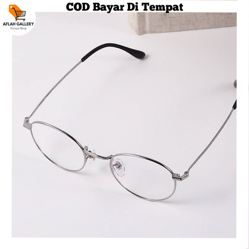 Jual AG Kacamata Oval Wanita Lensa Rangka Transparan Retro Vintage ...