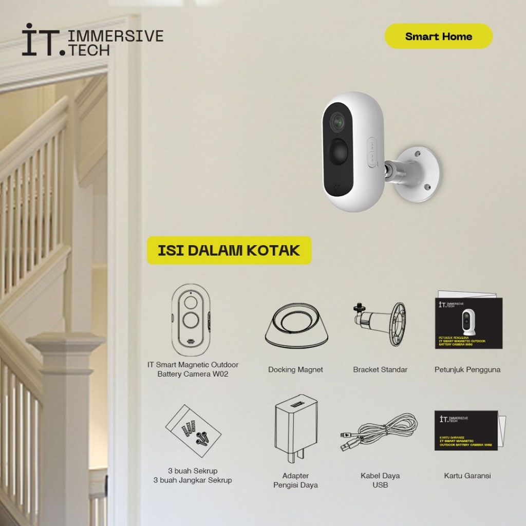 Jual IT Smart Outdoor Battery Camera W02 - CCTV Wifi Wireless 3MP ...