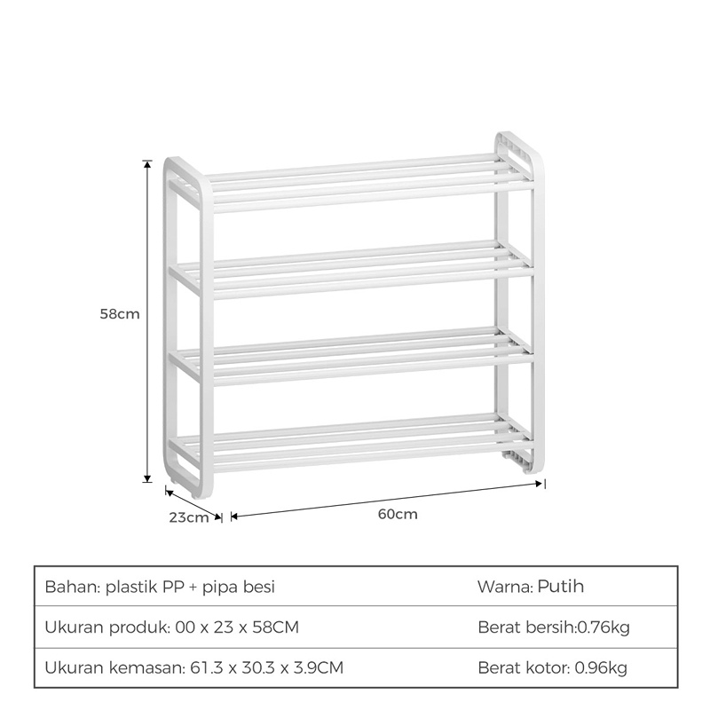 Jual Homestorage Rak Sandal Dan Sepatu Aesthetic Portable Rak Sepatu 4 ...