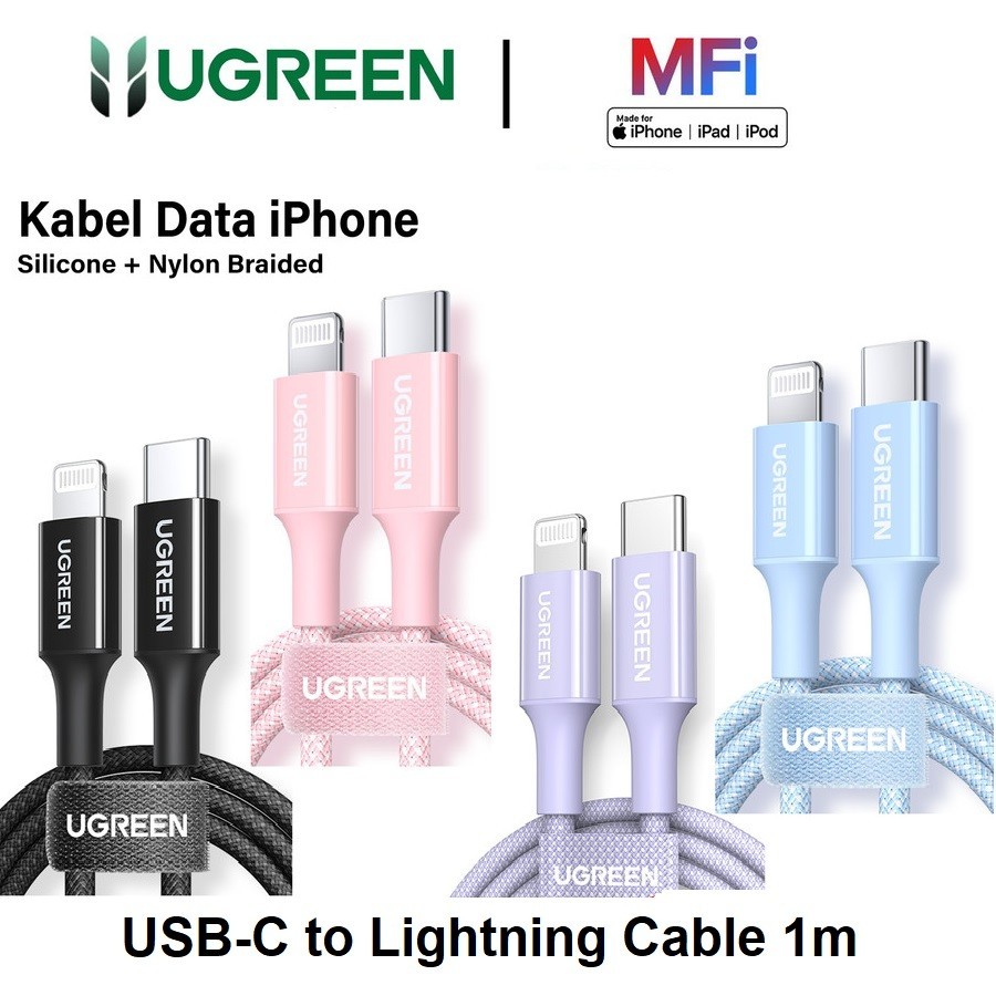 Jual Ugreen Kabel Usb C To Lightning Mfi Colour Nylon Weaven 1 Meter Shopee Indonesia 8227