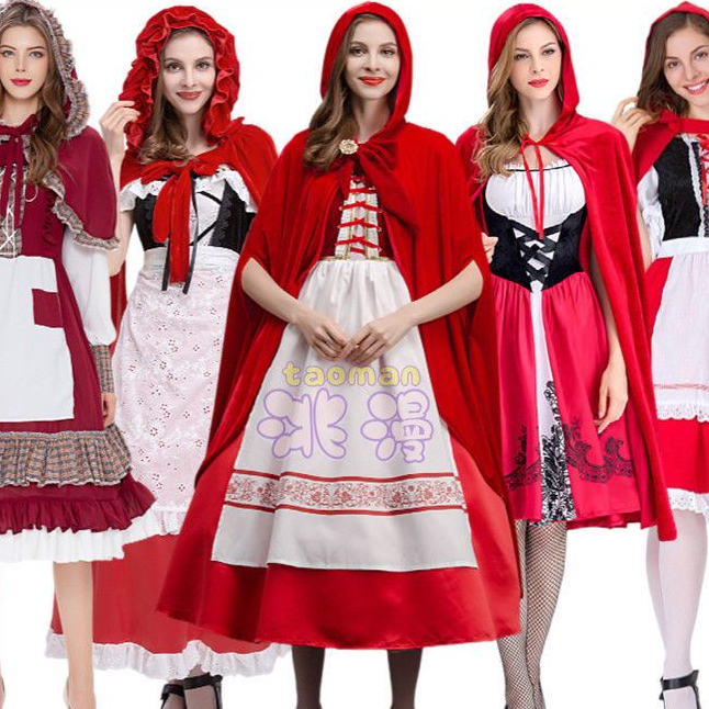 Jual Womens Halloween New Little Red Riding Hood Cosplay Costume Halloween Costume Shopee 1898