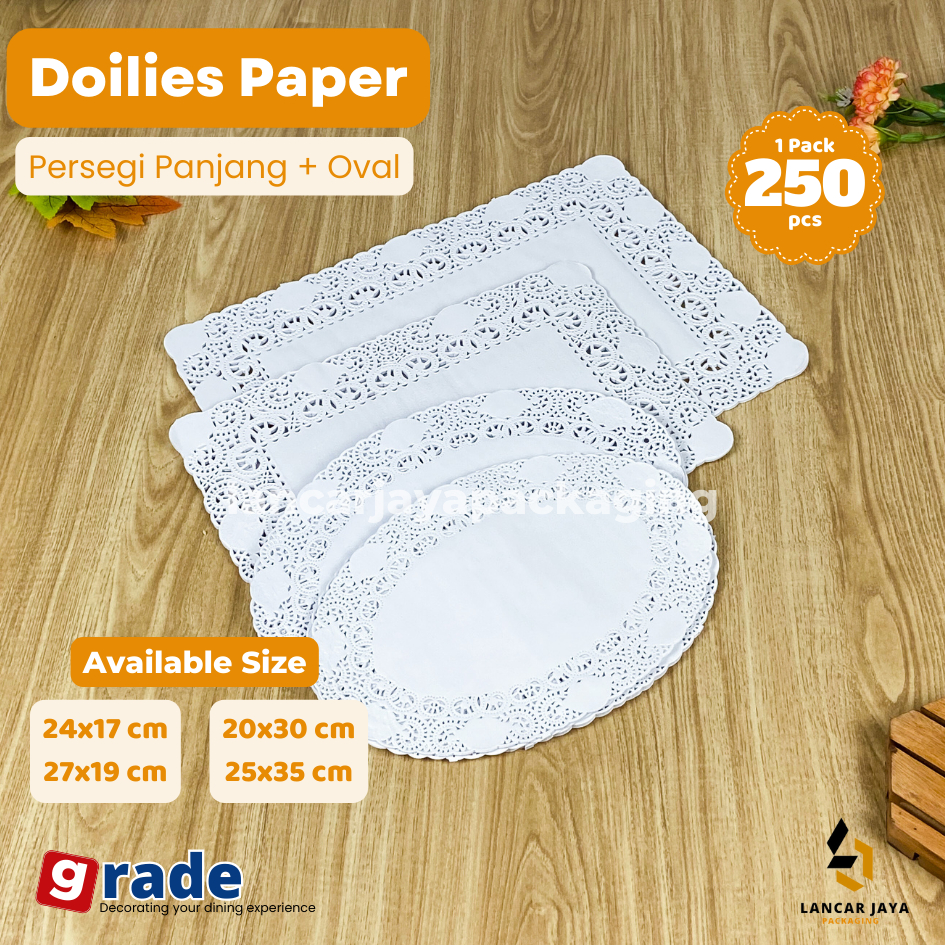 Jual Doilies Paper Grade Rectangular Persegi Panjang Oval White Alas ...