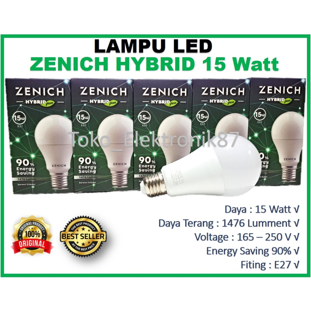 Jual Lampu Led Zenich W Hybrid Bohlam Watt Bulb Bulat Shopee