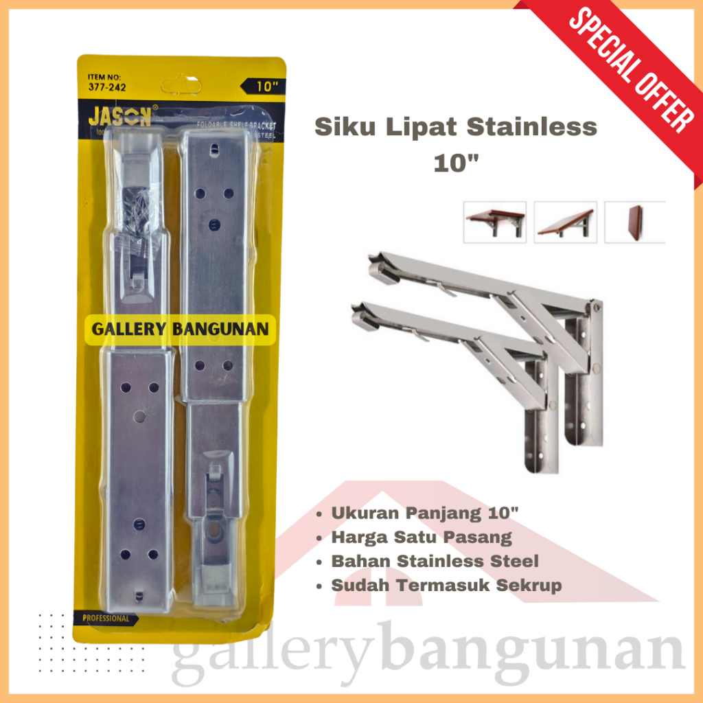 Jual Siku Lipat Bracket Engsel Meja Dinding Tembok Rak Buku Folding Jason Stainless Shopee