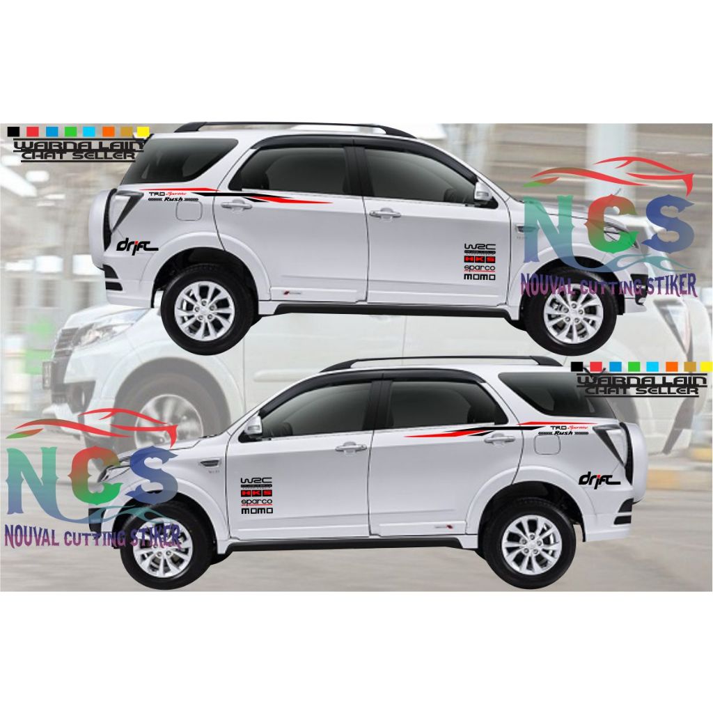 Jual Stiker mobil toyota rush stiker body samping mobil rush stiker