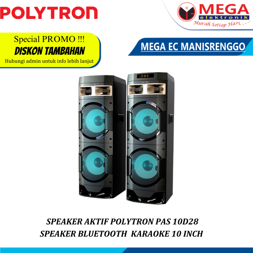 Jual Speaker Aktif Polytron Pas 10d28 Speaker Bluetooth Karaoke 10 Inch