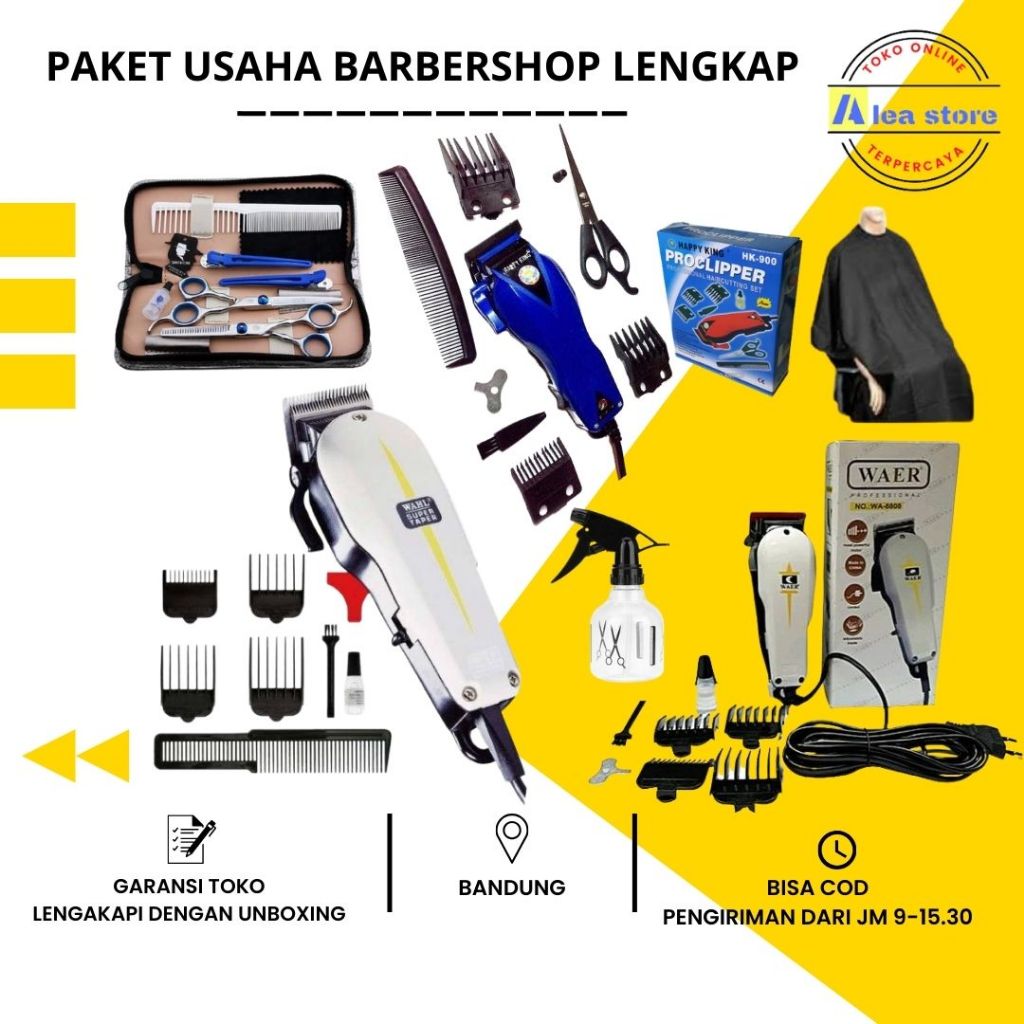 Jual Paket Full Set Profesional Bisa Cod Original Mesin Cukur Rambut Listrik Potong Rambut