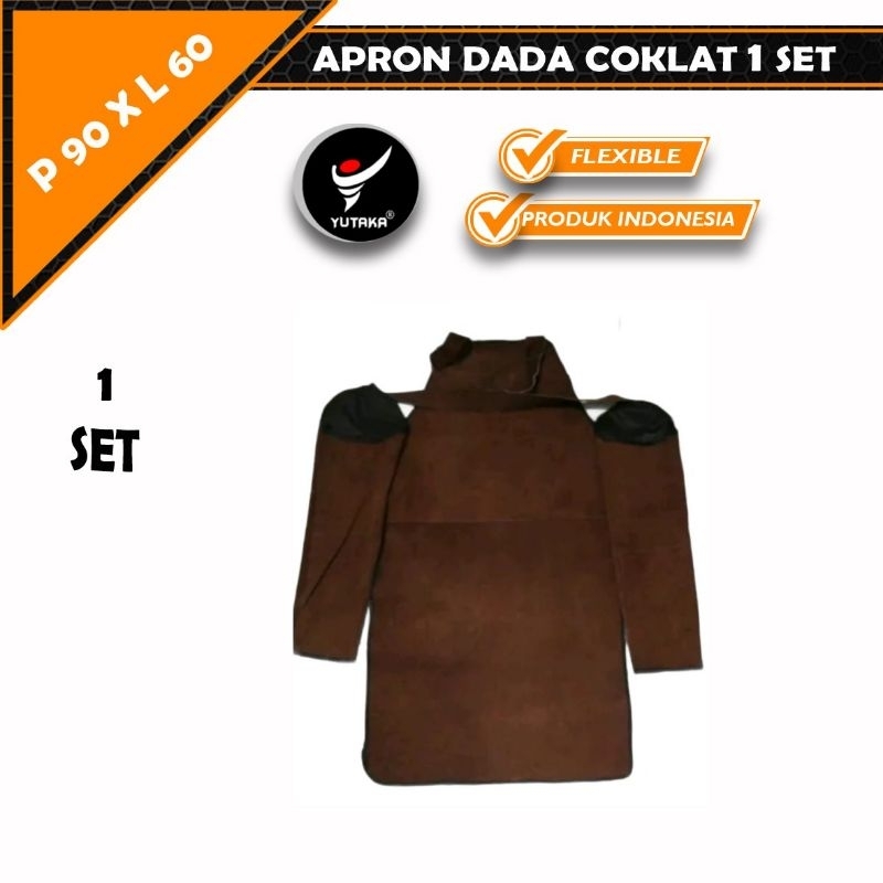 Jual Apron Las Kulit Atau Welding Apron Set Apron Dada Set Coklat