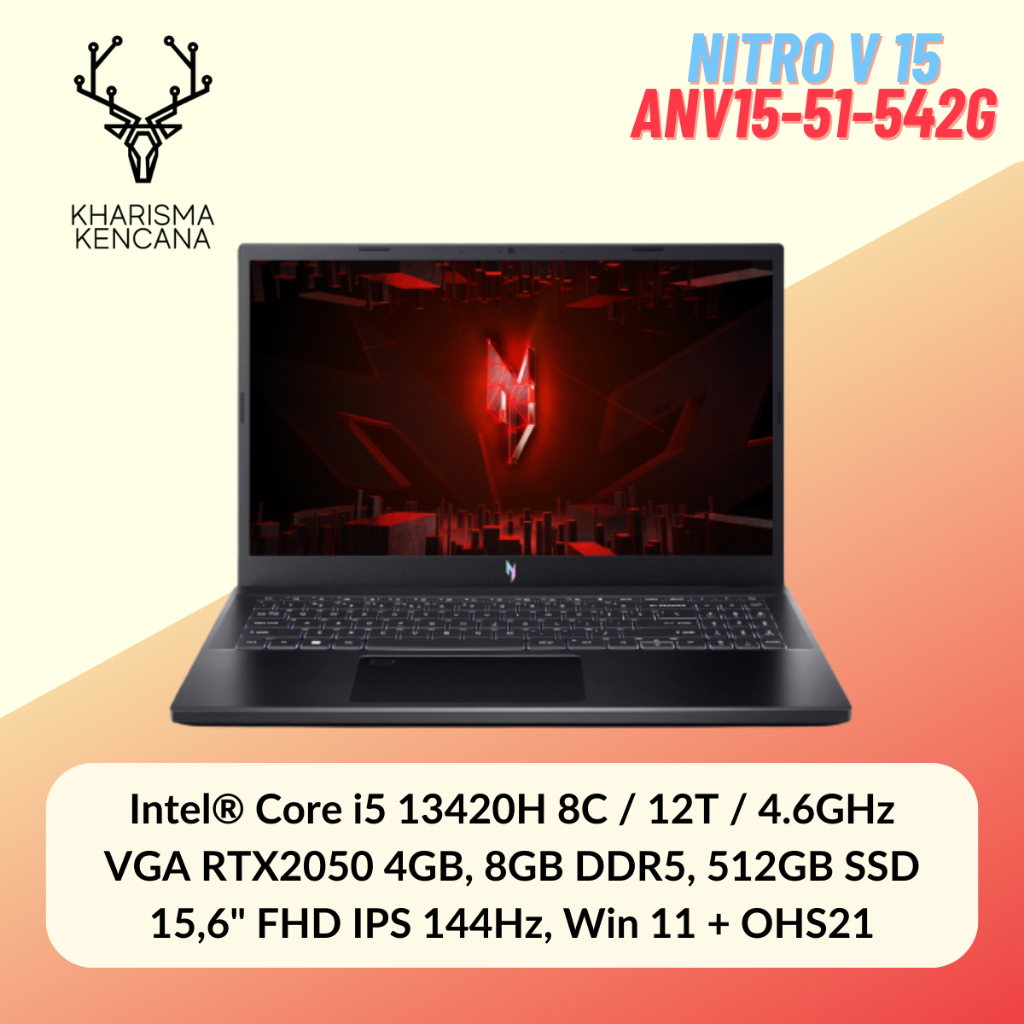 Jual Acer Nitro V 15 Anv15 51 542g I5 13420h 8gb 512gb Rt2050 156fhd Ips W11ohs Shopee 9884