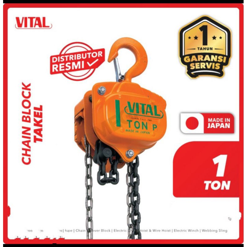 Jual Chain Block VITAL 1 Ton × 2,5 Meter Takel Rantai Manual ORIGINAL ...