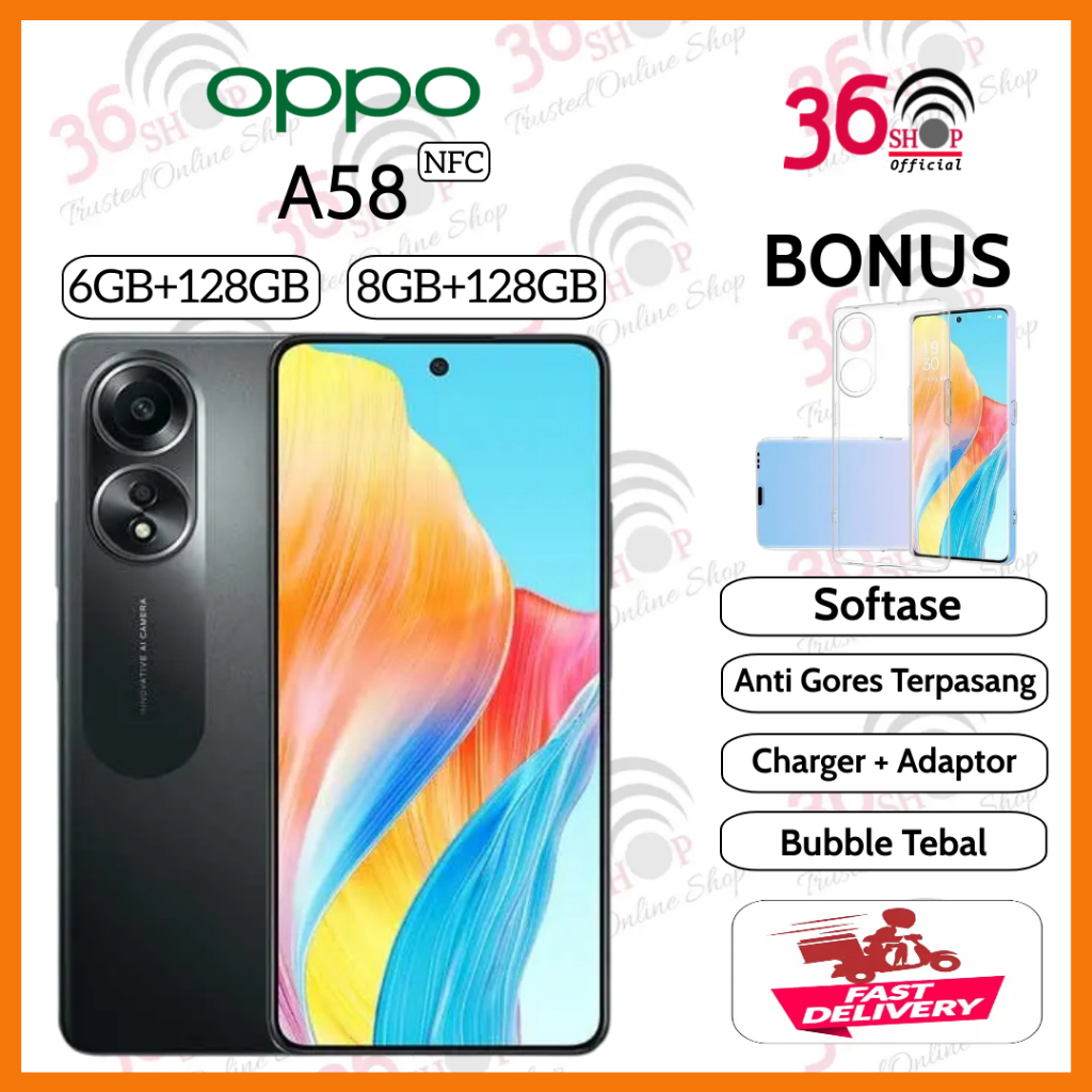 Jual Oppo A58 NFC [6GB+128GB] [8GB+128GB] Garansi Resmi Oppo 1 Tahun ...