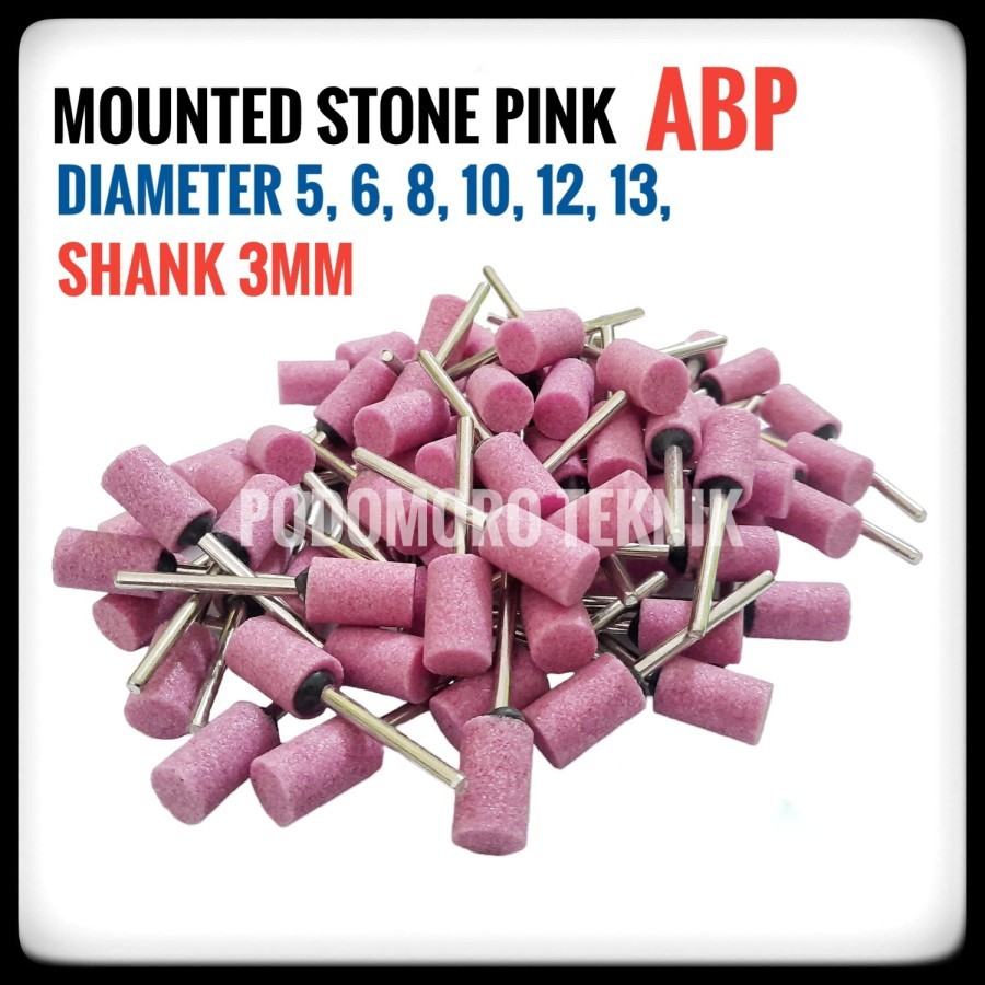 Jual ABP 1016A Mounted Grinding Pins Pink Dia.10x16 Kualitas Bagus ...