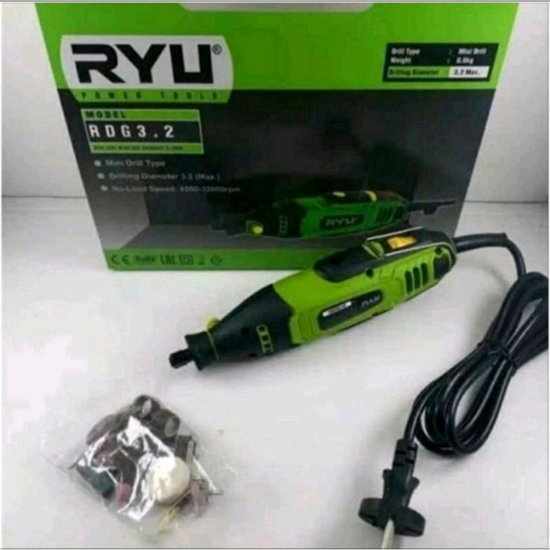 Jual Mini Grinder RYU RDG 3,2 Mini Drill 8000-32000 RPM 135 watt ...